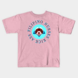 Filipino Nurse Cute Pitbull Medical Design Kids T-Shirt